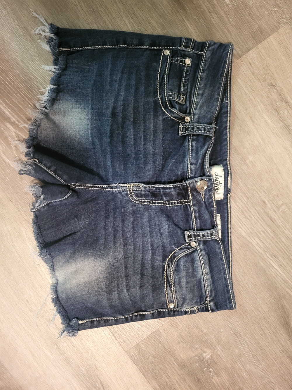 Daytrip Dark Blue Distressed Denim Cutoff Shorts